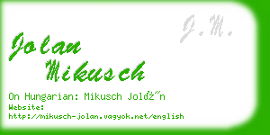 jolan mikusch business card